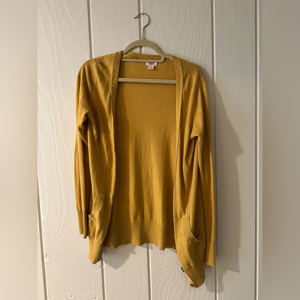 Mossimo Supply Co Yellow Knit Cardigan Sweater